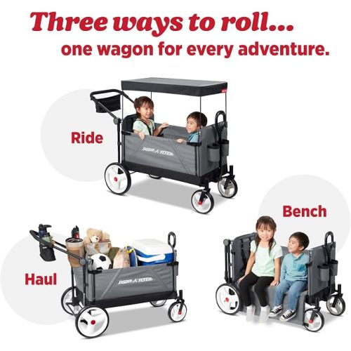 Radio Flyer City Luxe Stroll ’N Wagon, for Ages 1+, Stroller Wagon for Kids