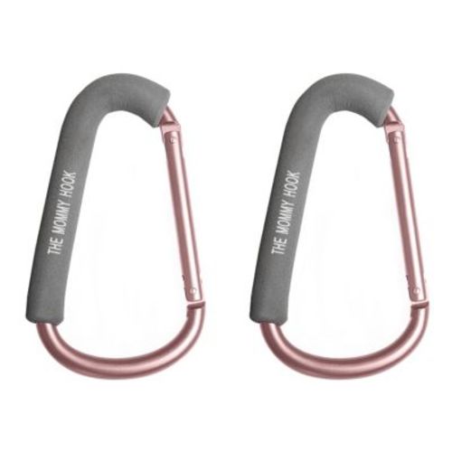 The Mommy Hook Stroller Assistant 2PK in Rose Gold/Grey