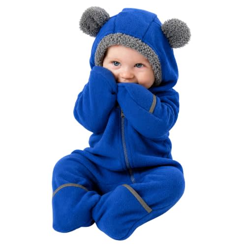 Cuddle Club Fleece Baby Bunting Bodysuit Hoodie, Newborn - 5T | Infant Romper Hooded Sweater Outfit, Car Seat Friendly, Convertible Mittens & Booties, Warm Jacket, Winter Suit Clothes