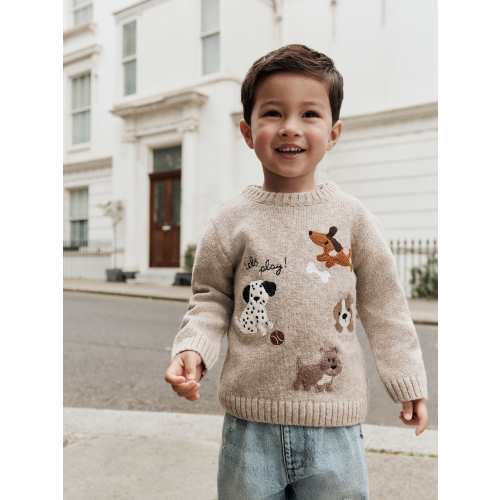 Neutral Dogs Knitted Crew Neck Jumper