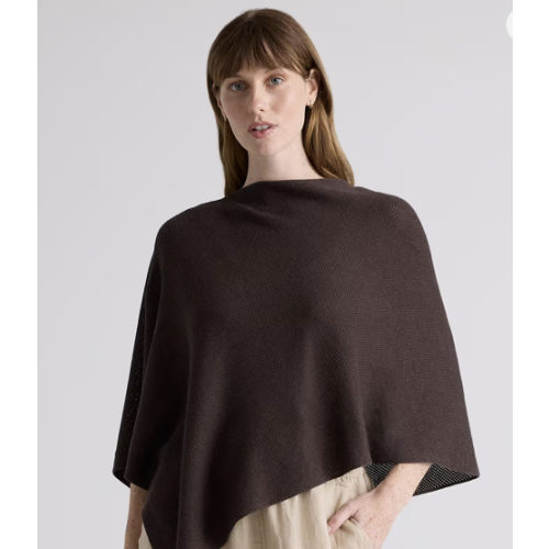 Lightweight Cotton Cashmere Nursing Shawl in Mocha Heather