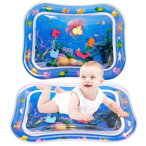 KidsMind Baby Water Tummy Time Mat for 3-12 Months,Inflatable Tummy Time Sensory Water Play Mat for Babies 3 6 9 12 Months Boys and Girls Infants and Newborn-26 x20“