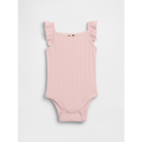 Baby Pointelle Rib Floral Tank Bodysuit