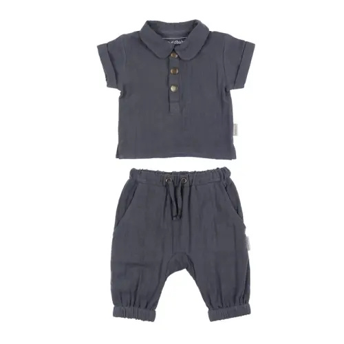 Dusk | Organic Muslin Tee & Harem Pant Set 0-3m