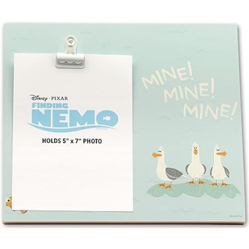 Open Road Brands Disney Pixar Finding Nemo Seagulls Mine! Wood Photo Clip Frame for 5x7 Picture - Cute Finding Nemo Decor