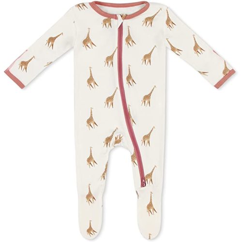 Bamboo Little Soft Baby Bamboo Footie Pajamas, 3-6 Months - Giraffe