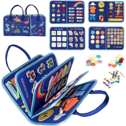 Beautysureup Busy Board, Montessori Sensory Toys for Age 1-4 , Toddlers Travel Toys, Educational Learning Activities Board for Fine Motor Skills