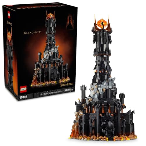 LEGO Icons Lord of The Rings Barad-dûr Building Set for Adults - Lord of The Rings Collectible for Fans - Includes 6 Minifigures - Gift for Men and Women - 10333