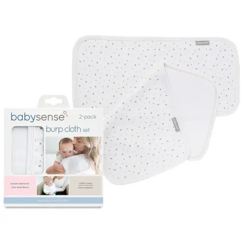 Baby Sense Burp Cloth 2pk Pink