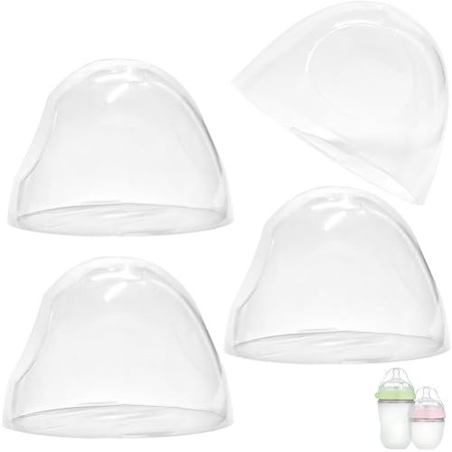 Feeding Bottle Caps Replacement for Comotomo Baby Bottles, 5 Ounce and 8 Ounce (4 Pack)