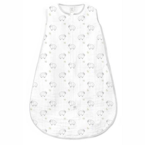 SwaddleDesigns Muslin Sleeping Sack Wearable Blanket - Sterling Lambs - S