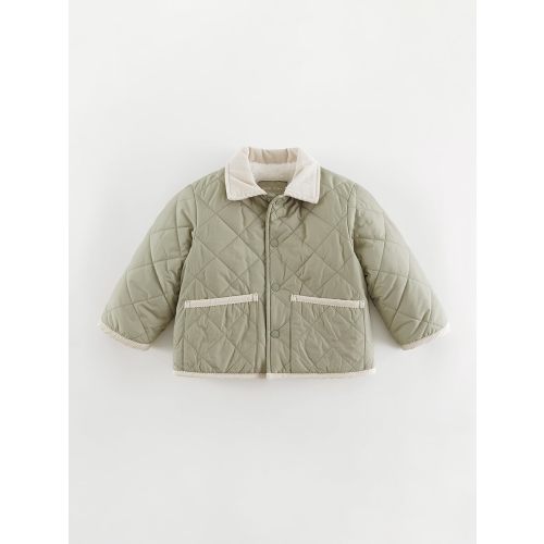 MARC & JANIE Boys Loose Diamond Lapel Quilted Jacket 241031