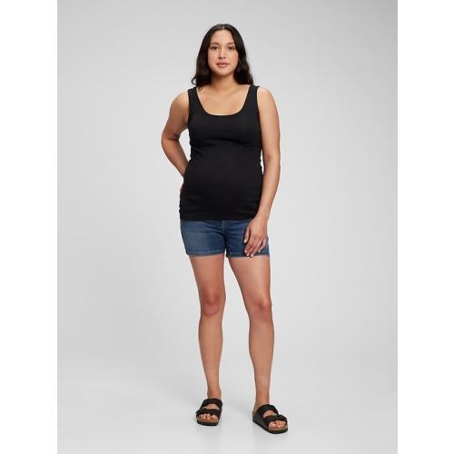 4" Maternity Inset Panel Denim Shorts