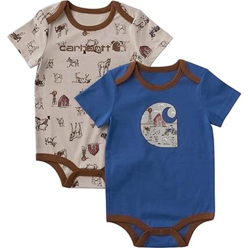 Carhartt Baby Boys' Set of Two Printed Short Sleeve Knit Bodysuit