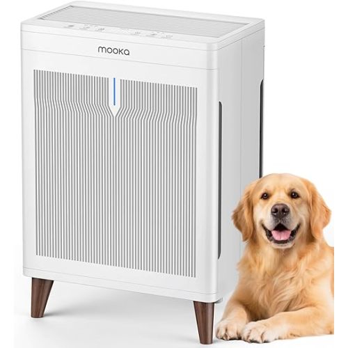 Air Purifiers for Home Extra Large Room Up to 3000 Ft²,MOOKA Double-Sided HEPA Air Purifier with Washable Filters,PM2.5 Air Quality Sensor,20dB Air Cleaner for Bedroom Pet Hair Odors Smoke Dust Pollen