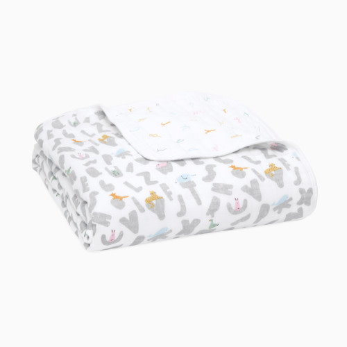 Essentials Cotton Muslin Dream Blanket - Alphabet Animals