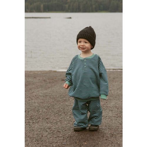 Bailey Set in Green Blue Stripe