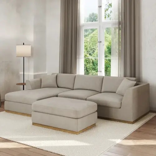 Henredon Caley Reversible Sofa Chaise with Ottoman | Costco