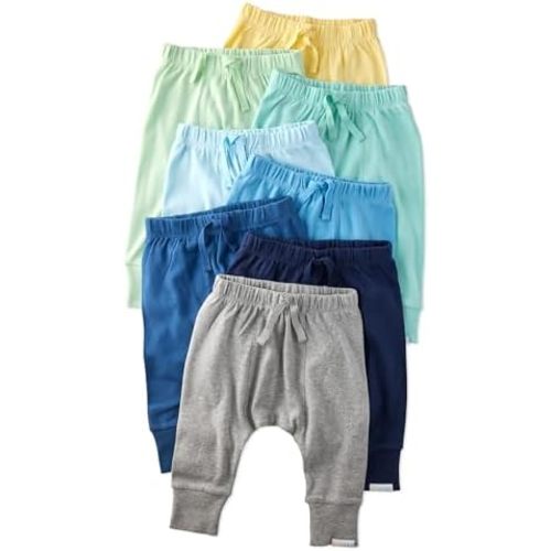 Newborn Unisex-Baby Jordan 8-Pack Jogger Pants 100% Organic Cotton Bottoms for Boys & Girls