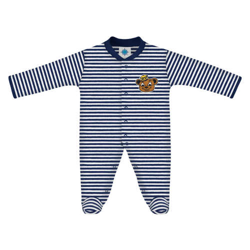Cal Bears Striped Footed Romper, Size: 3-6M