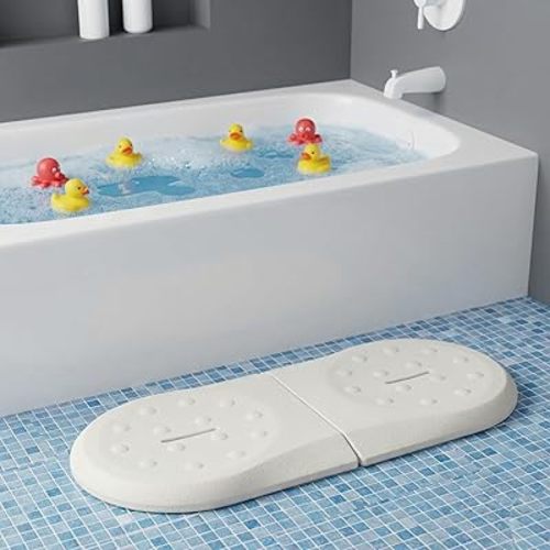 Babylush Bath Kneeler Pad for Baby Bath Time, Waterproof EVA Foam Cushioned Kneeling Mat for Bathtub and Shower, Comfortable Bathroom Kneeling Pad for Parents(Lighting Grey)