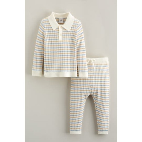 Stripe Cotton Blend Sweater & Leggings Set, 6M