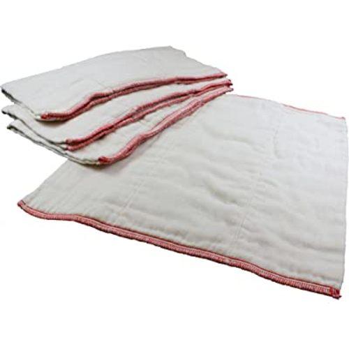 OsoCozy Better Fit Unbleached Prefold Cloth Diapers -100% Cotton, Gauze Weave, Sized for Tri Folding - Size 2 - (Premium 4x8x4 Fits 14-30 lb.) - 1 Dozen