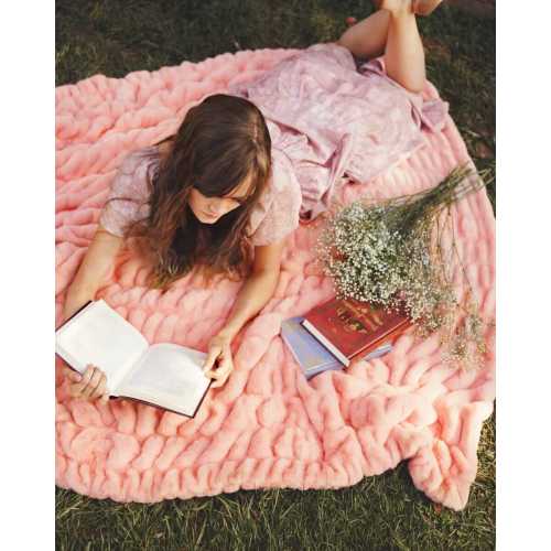 Hugs Peach Plush Blanket