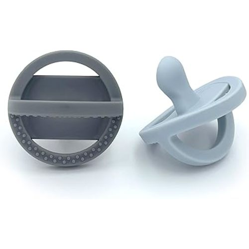 Doodle & Co. London Classic Pacifier for New Born Babies | BPA Free Angled Shape 100% Silicone for Infants with & Without Teeth | Helps Promote Healthy Oral Development | 0+ Months | 2 Pack