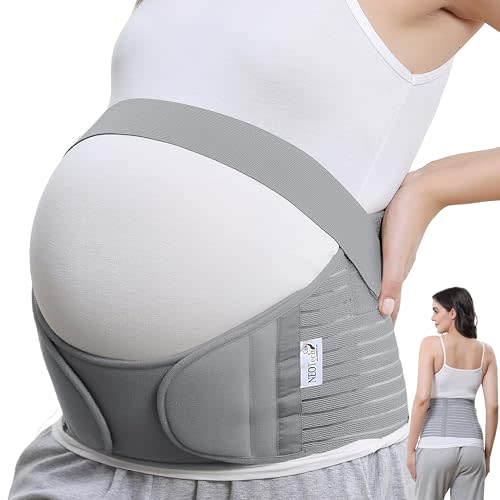 NeoTech Care Pregnancy Belly Band Maternity Belt, Back/Abdomen/Waist/Pelvis Support (Size L, Grey Color)