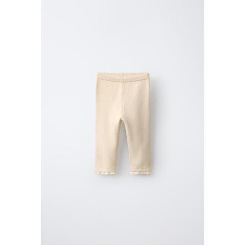 PLAIN LACE LEGGINGS - Light beige | ZARA United States