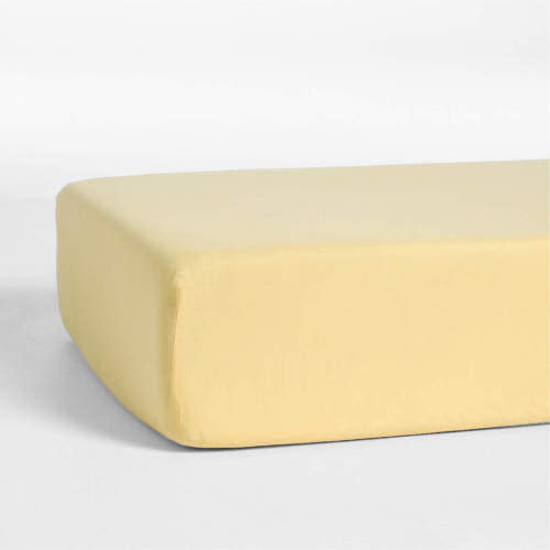 Supersoft Straw Yellow Organic Cotton Gauze Baby Crib Fitted Sheet