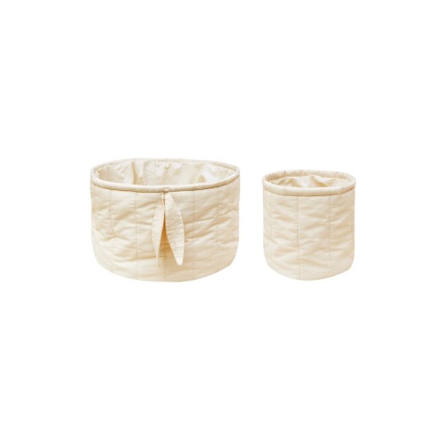 Set of 2 Quilted Cotton Baskets, One Size