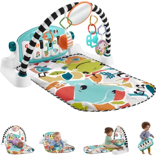Fisher-Price Glow and Grow Kick & Play Piano Gym, Blue