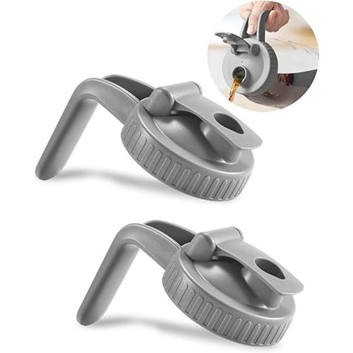 Wide Mouth Mason Jar Pour Spout Lid (2 Pack) - Gray