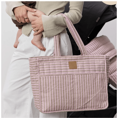 Mocha Stripe Muse Baby Bag