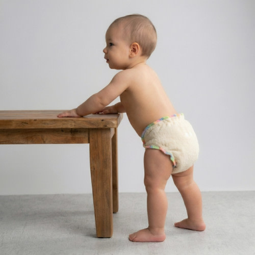 EcoAble All-Natural Hemp Night Fitted Cloth Diaper — Overnight Reusable Diaper, No Synthetic Lining (10–30 lbs)