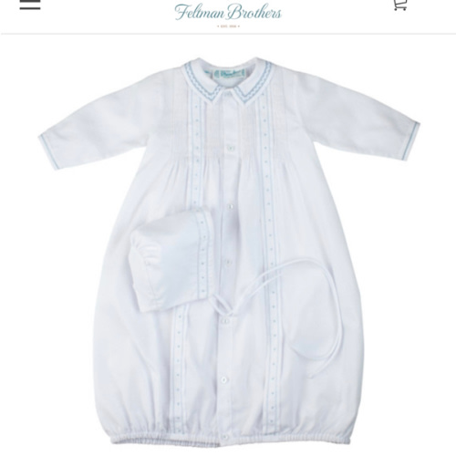 Boys Pintuck & Ric Rac Take Me Home Gown and Hat | Feltman Brothers