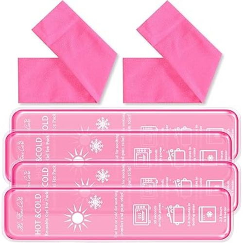 Reusable Postpartum Perineal Ice Pack - Hot & Cold Therapy Pads for Hemorrhoid Relief, Uterine Cramps, C-Section Recovery, Reduces Swelling - Hypoallergenic & Leak-Proof (Pink)