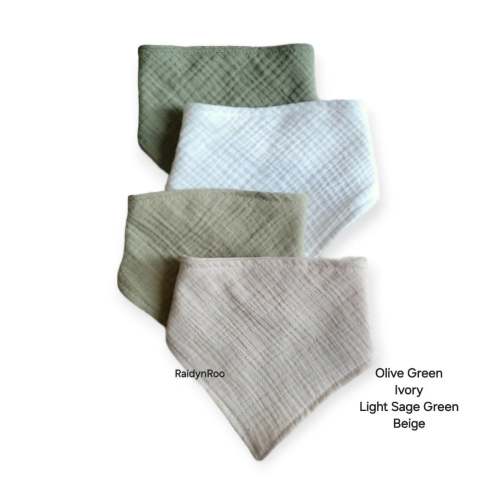 Muslin Baby Bandana Bibs: Neutral Drool Bib Set