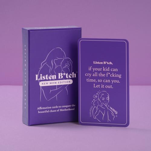 New Mom Edition | Listen Bitch Affirmations | Affirmation Cards to Conquer The Beautiful Chaos of Motherhood | A Holiday Gift for New Moms