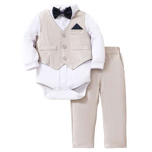 Gerichy Baby Boys Formal Suit Toddler Gentleman Suit Dress Slim Fit Shirt+Vest+Pants Outfits Toddler Gentleman Set