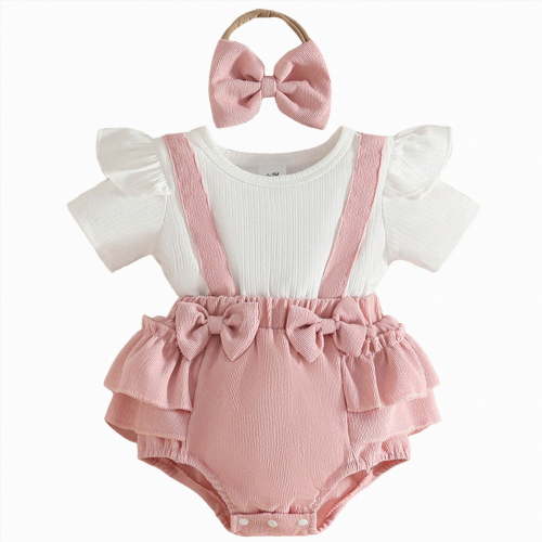 JUMEYU Newborn Baby Girl Clothes Western Baby Girls Bodysuit Clothes Country Girl Funny Cute Infant Creeper Baby Bodysuit 0 3 6 9 12 18 24 Months (Pink,3-6 Months)