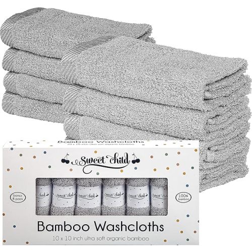 Sweet Child 8-Pack Baby Washcloths -Super Soft Rayon Washcloth, Baby Wash Cloths for Newborn,Infants and Kids, Bath Baby Towels, Body and Face Towel, Face Cloths for Washing Face