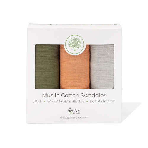 Muslin Swaddle Blankets (3-Pack) | Estes Set | Parker Baby Co.
