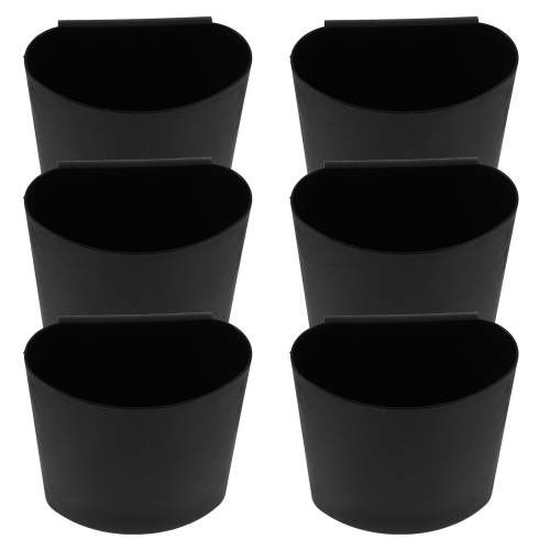 SEWOART 6Pcs Black Hanging Storage Buckets for Rolling Cart Multi Functional Organizer Basket