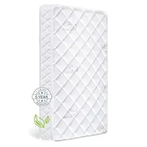 Premium Crib & Toddler Mattress,100% Knitted Fabric, Premium Fleece Surface-Hypoallergenic, 5" Thick Firm Soft Crib Mattress, Non-Toxic - Fits Standard Cribs & Toddler Beds