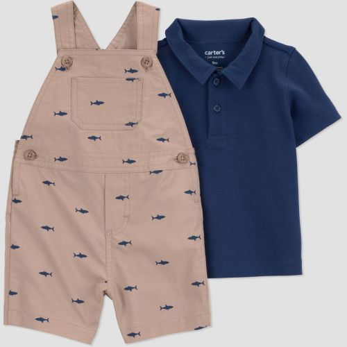 Carter's Just One You® Baby Boys' Shark Shortalls - Navy Blue 3M
