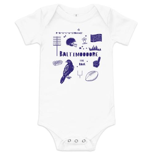 Baltimore Ravens Football Baby Jersey Short Sleeve Onesie