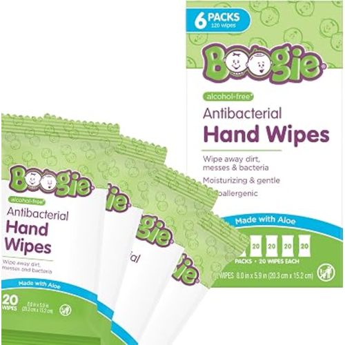 Boogie Antibacterial Hand Wipes - 120 Count